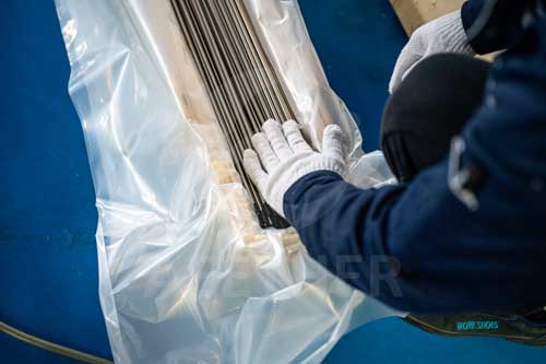 Inconel 625 capillary tube in wooden case