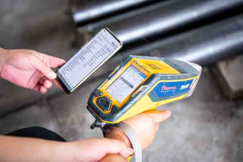 Monel R-405 round bar PMI test