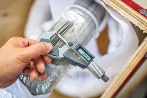 Inconel 600 coiled wire diameter inspection